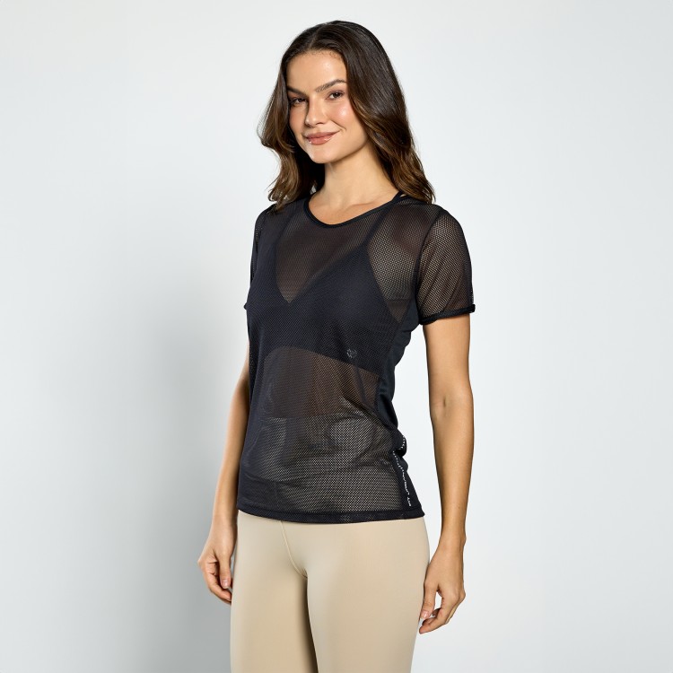 Blusa Dry Fit em Tela Preta