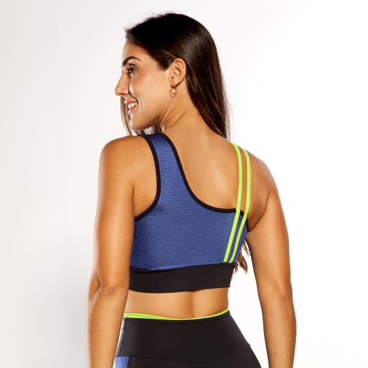 Top Fitness em Eden Azul e Chapado Amarelo Neon