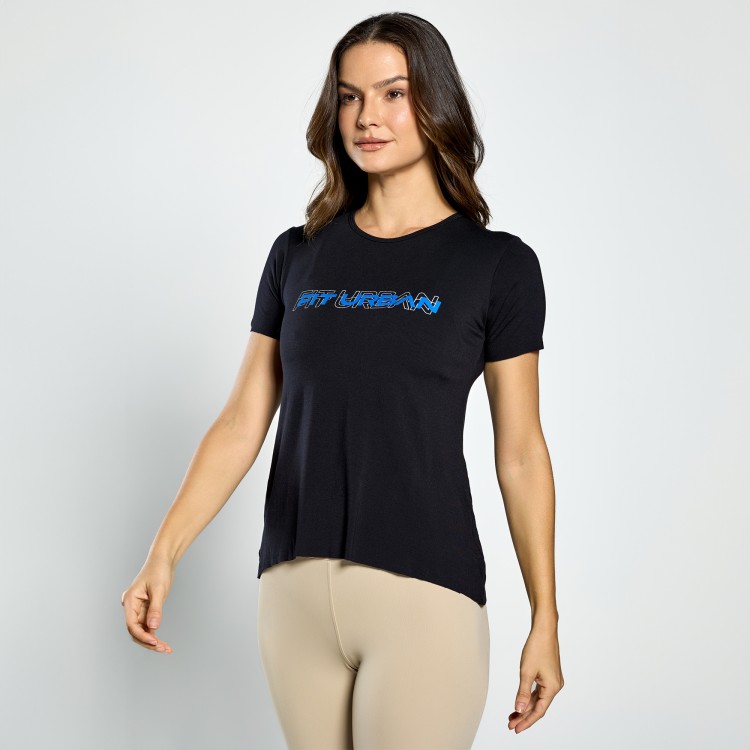 Blusa Fitness Action Blue Preta