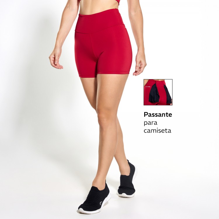 Short Active Poliéster Vermelho