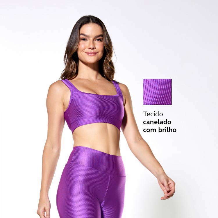 Top Canelado Glow Violeta