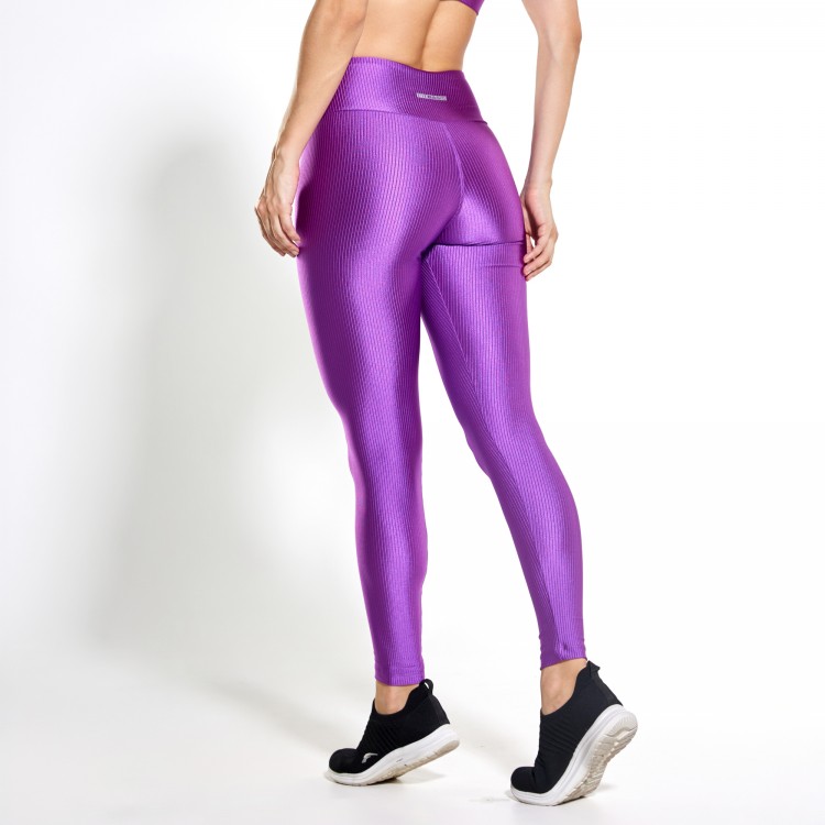 Calça Legging Canelada Glow Violeta