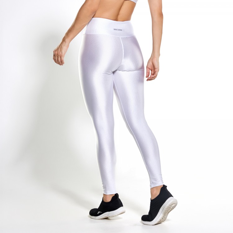 Calça Legging Canelada Glow Branca
