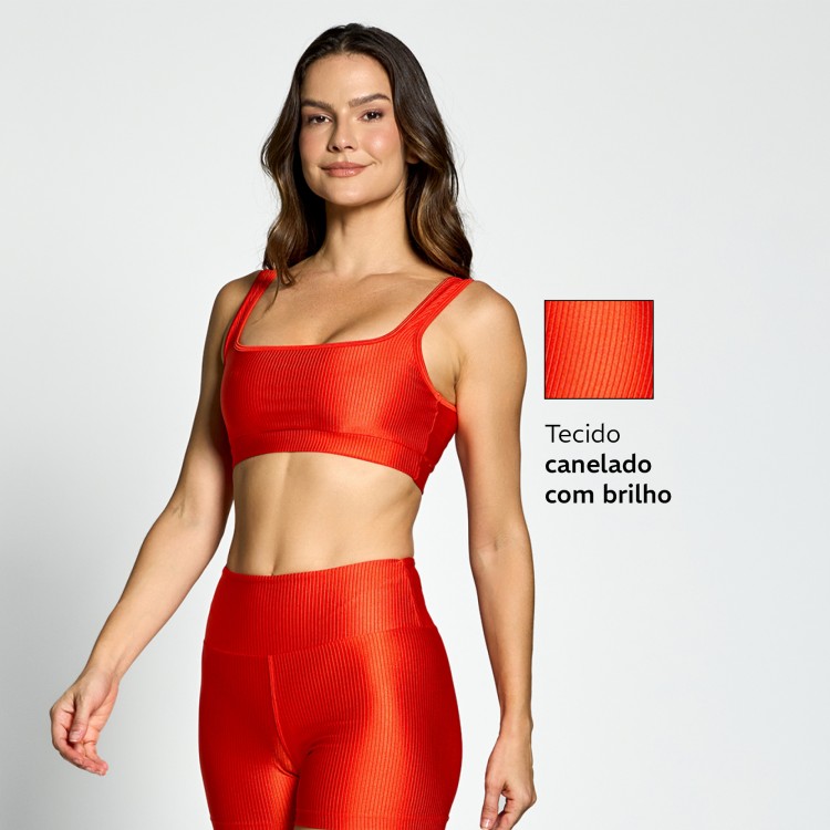 Top Canelado Glow Laranja