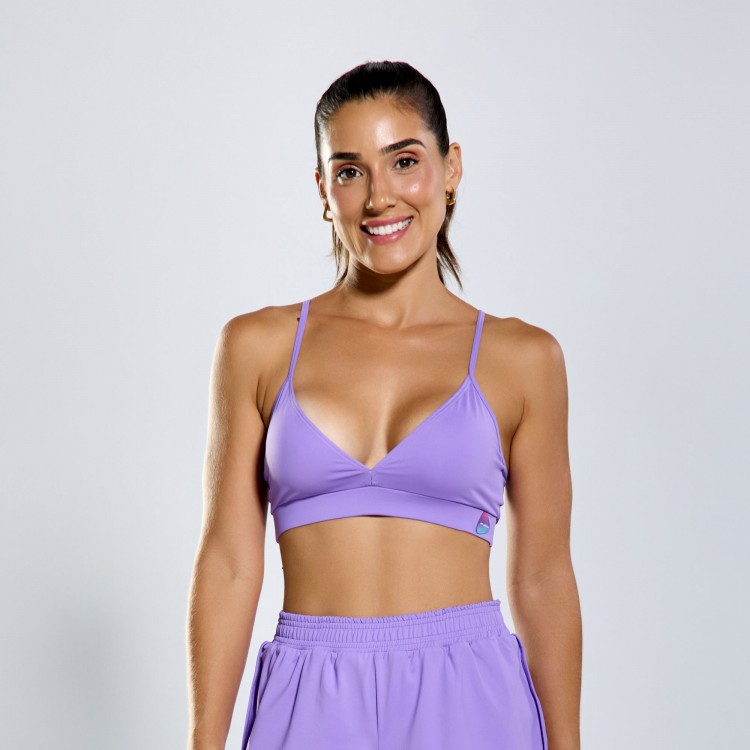 Top Poliamida Light Decotado Com Alcinha Lilás