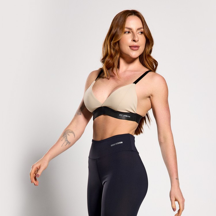 Top Fitness Triângulo Com Alças Regulável Nude