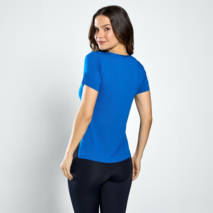 Blusa Fitness Live Azul Bic