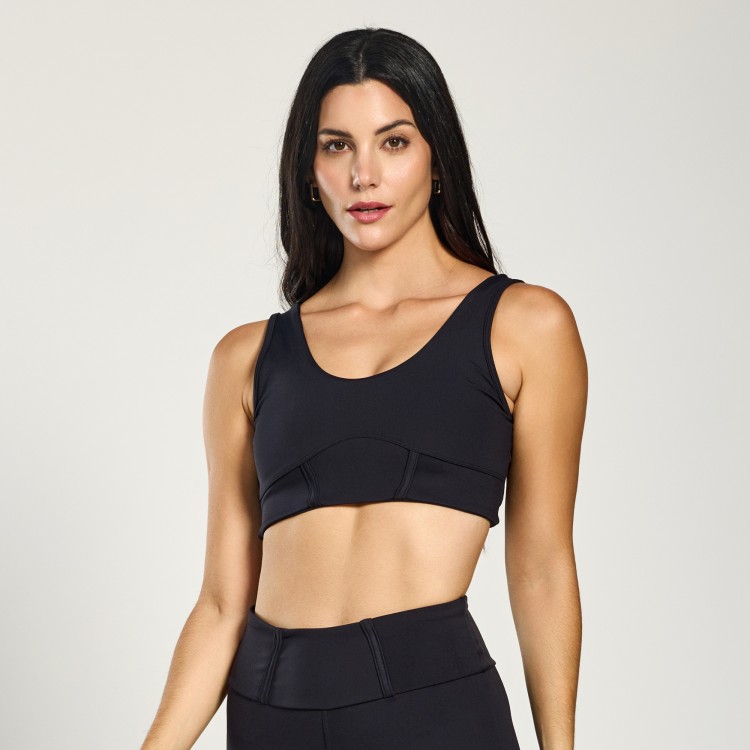 Top Fitness Poliamida Sintonia Preto