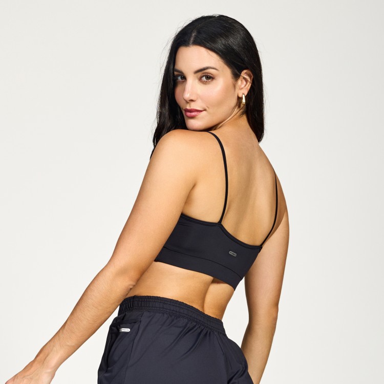 Top Fitness Poliamida Equilíbrio Preto