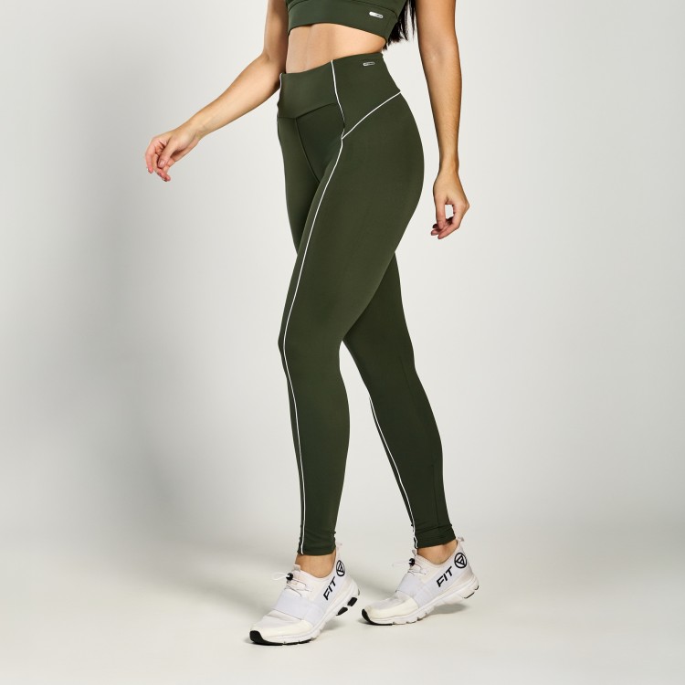 Calça Legging Poliamida Vibração Verde Musgo