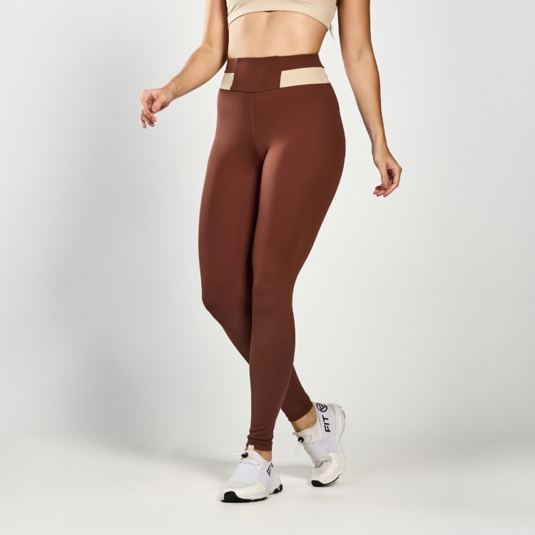 Calça Legging Poliamida Harmonia Café
