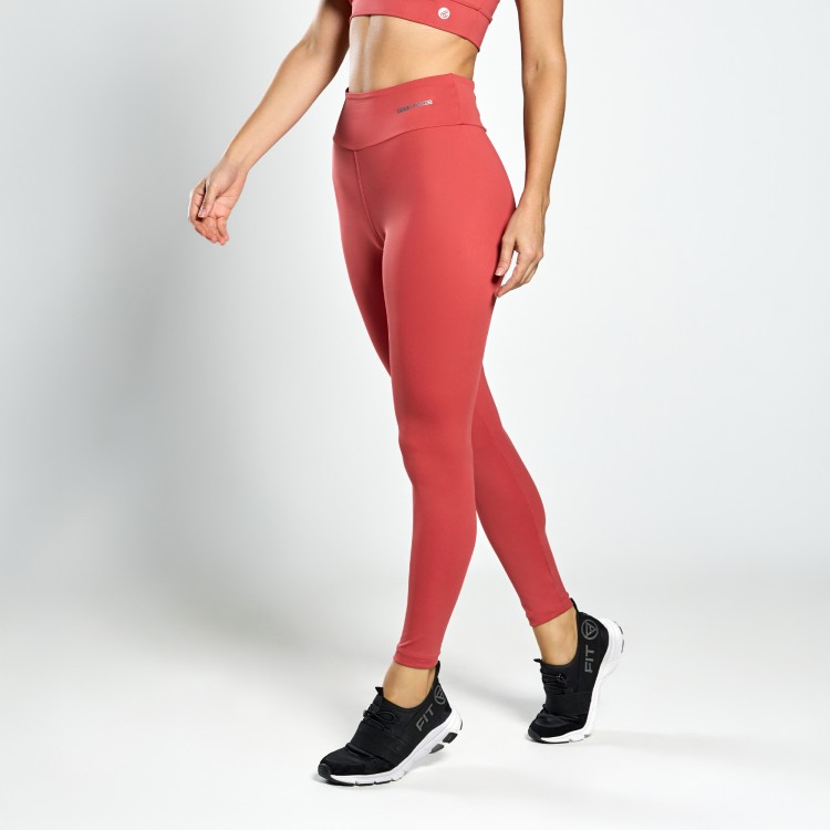 Calça Legging Poliamida com Bolso Invisível no Cós Goiaba