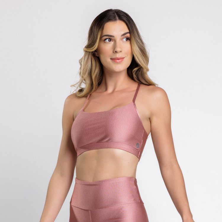Top Canelado Glow Alcinha Rosa Claro