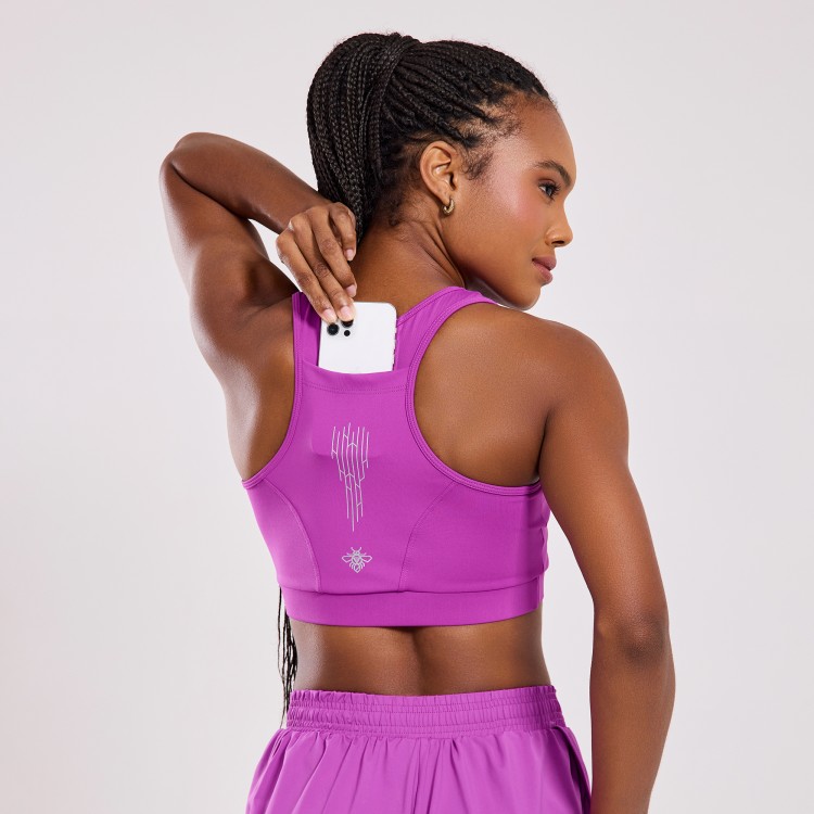 Top Fitness Poliamida Circuito Violeta