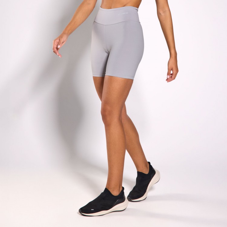 Short Fitness Poliamida Cinza Claro