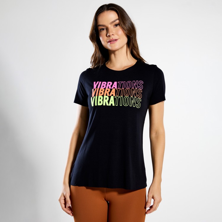 Blusa Fitness Preta Vibrations